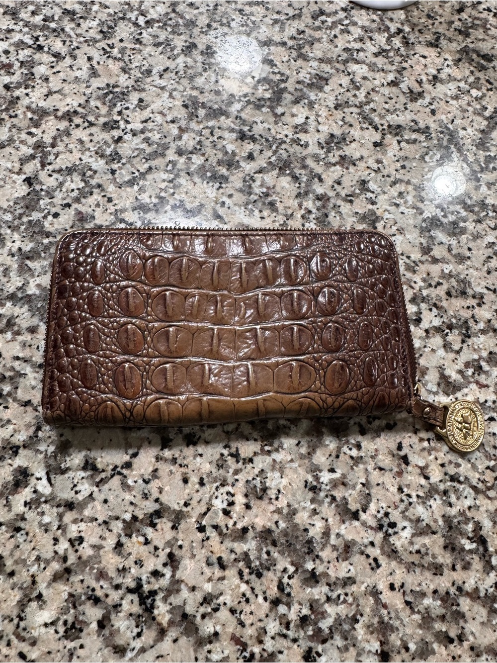 BRAHMIN Vintage SURI BROWN MELBOURNE GENUINE LEATHER ZIP AROUND WALLET